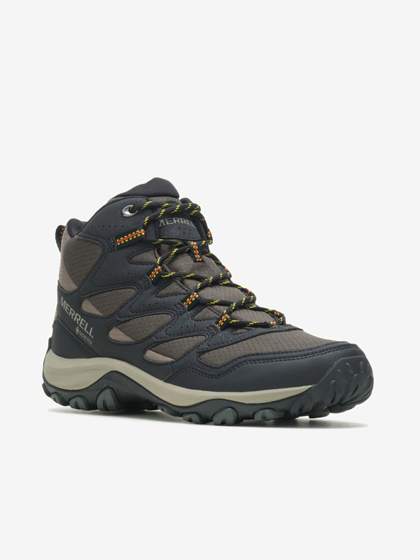 Merrell Кафяво-черни мъжки маратонки за открито с глезена MERRELL West Rim Sport Mid GTX