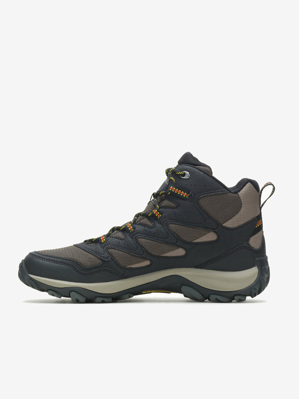 Merrell Кафяво-черни мъжки маратонки за открито с глезена MERRELL West Rim Sport Mid GTX