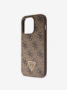 Guess Guess PU 4G Strass Triangle Metal Logo Back Cover за iPhone 15 Pro Brown