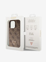 Guess Guess PU 4G Strass Triangle Metal Logo Back Cover за iPhone 15 Pro Brown