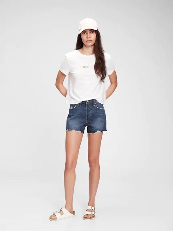 GAP Бяла дамска тениска с логото на GAP 1969