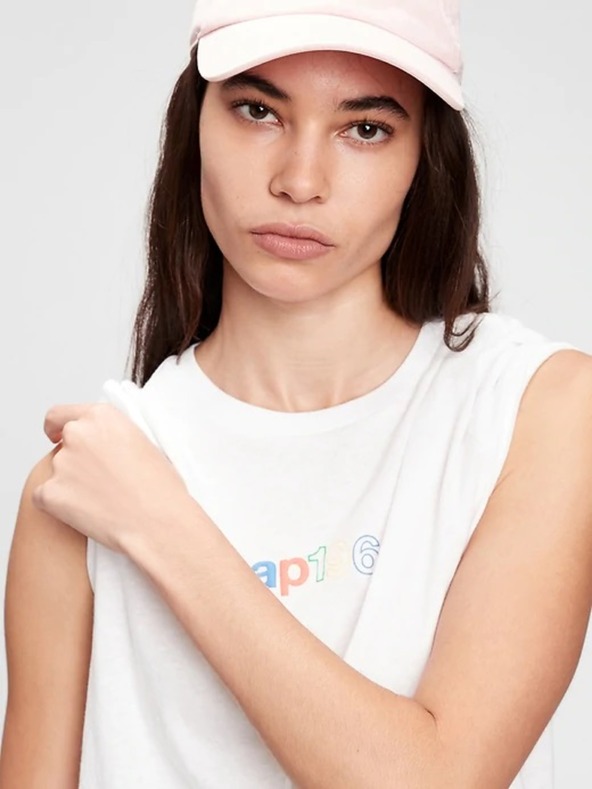 GAP Бяла дамска тениска с логото на GAP 1969