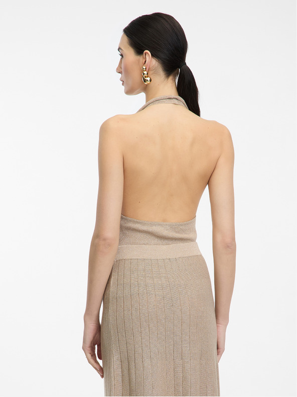 Orsay Златна дамска блуза с деколте ORSAY