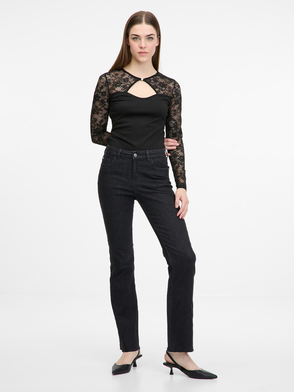 Orsay Черно дамско боди с дълъг ръкав ORSAY