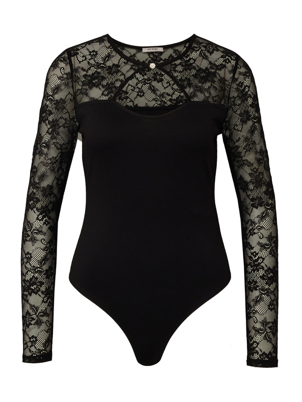 Orsay Черно дамско боди с дълъг ръкав ORSAY