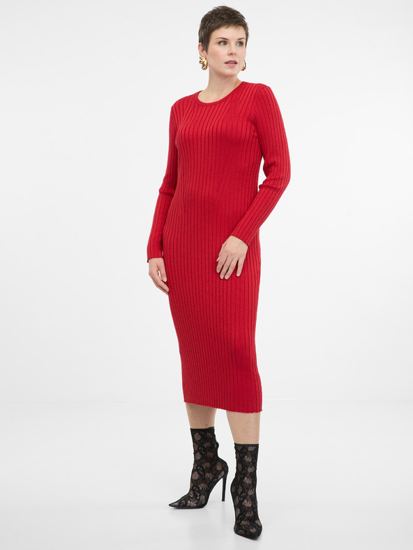 Orsay Червена дамска миди рокля ORSAY