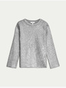 Marks & Spencer Метален пуловер с кръгло деколте с ребра Marks & Spencer сребрист