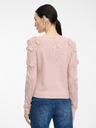 Orsay Светлорозов дамски пуловер апликация с цветя ORSAY