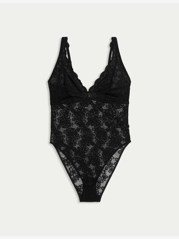 Marks & Spencer Дантелено боди Cleo Marks & Spencer черно