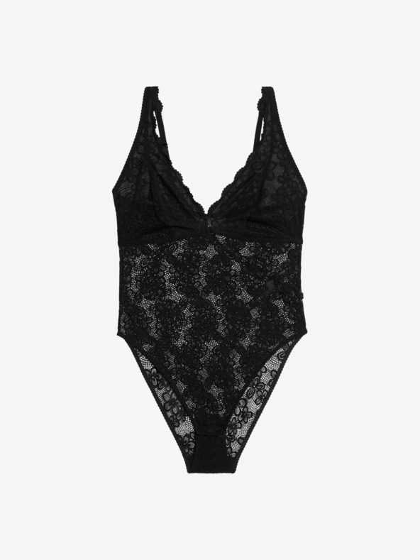 Marks & Spencer Дантелено боди Cleo Marks & Spencer черно