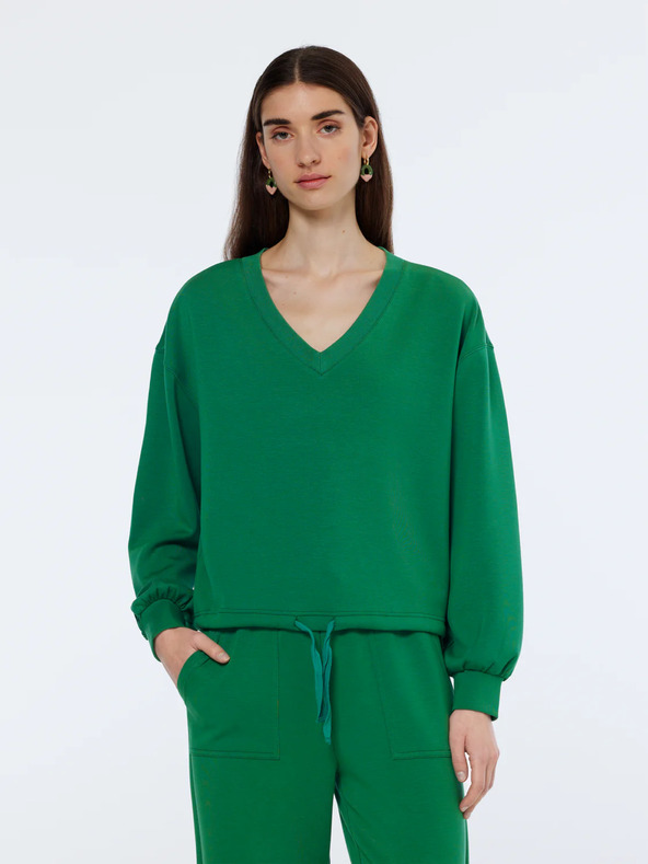 Scotch & Soda Зелен дамски суитшърт от модал Scotch & Soda