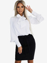 numoco Бяла шарена блуза с дълъг ръкав с вратовръзка и копчета Numoco