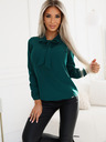 numoco Зелена дамска блуза с дълъг ръкав и вратовръзка отпред Numoco