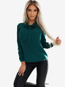 numoco Зелена дамска блуза с дълъг ръкав и вратовръзка отпред Numoco