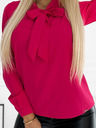 numoco Розова дамска блуза с вратовръзка отпред Numoco