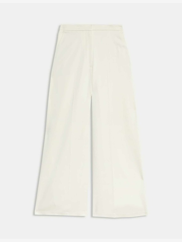 Marks & Spencer Сатенени панталони палацо с еластична талия Marks & Spencer крем