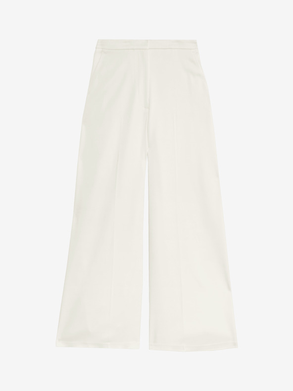 Marks & Spencer Сатенени панталони палацо с еластична талия Marks & Spencer крем