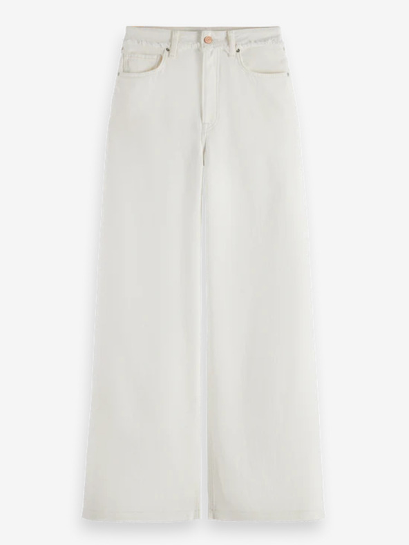 Scotch & Soda Бели дамски дънки с широки крачоли Scotch & Soda