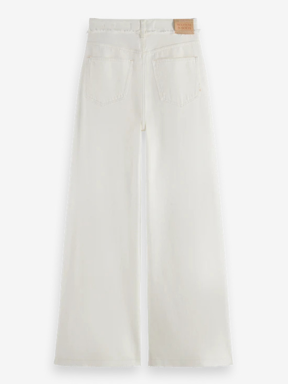 Scotch & Soda Бели дамски дънки с широки крачоли Scotch & Soda