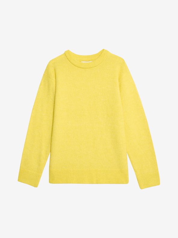 Marks & Spencer Свободен текстуриран пуловер от вълна алпака Marks & Spencer жълт