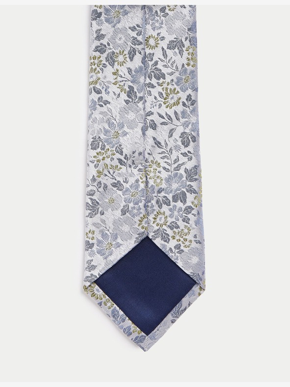 Marks & Spencer Флорална вратовръзка от 100% коприна Marks & Spencer синя