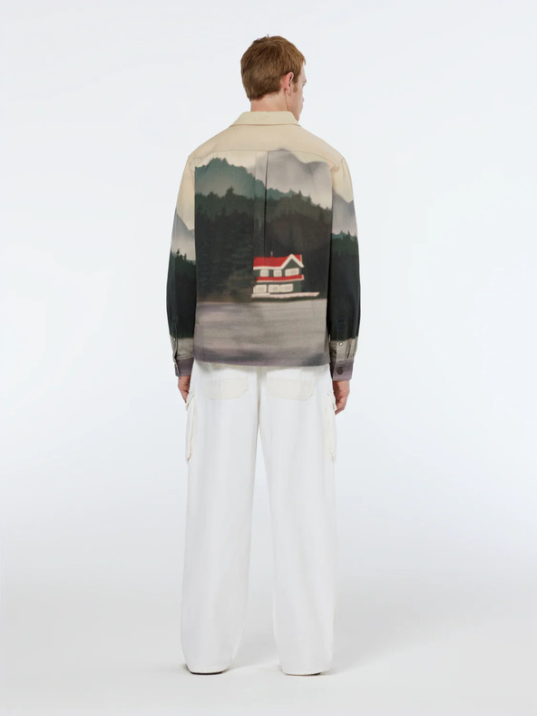 Scotch & Soda Бежово и зелено мъжко яке с шарена риза Scotch & Soda