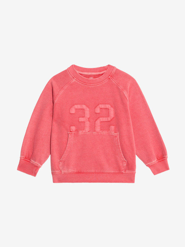 Marks & Spencer Суитшърт от чист памук с надпис "32" (2–8 години) Marks & Spencer червен