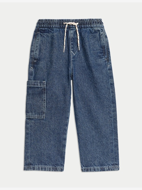 Marks & Spencer Дънкови панталони с еластична талия и странични джобове (2-8 години) Marks & Spencer тъмносиньо