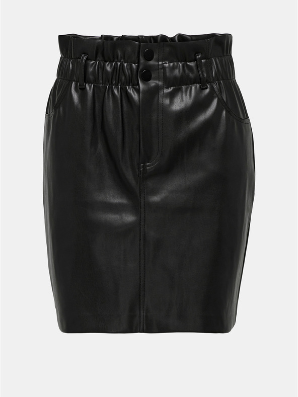 ONLY Черна дамска мини пола от изкуствена кожа ONLY Maiya