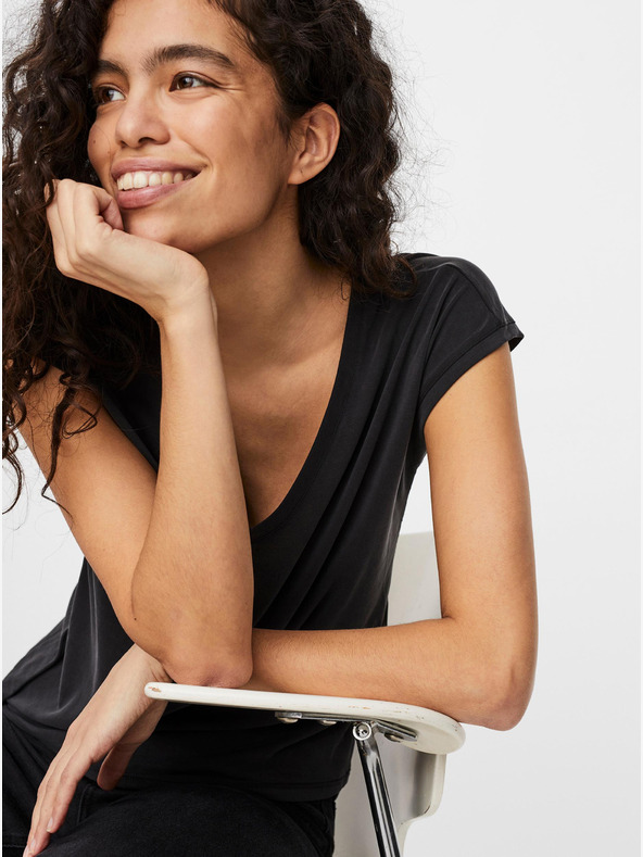 Vero Moda Черна тениска VERO MODA Filli
