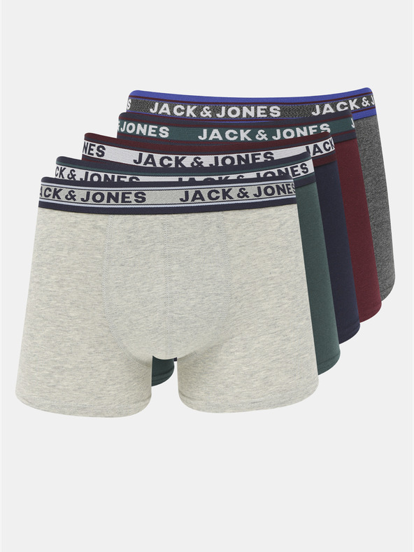 Jack & Jones Комплект от пет боксерки в зелено и сиво Jack & Jones Oliver