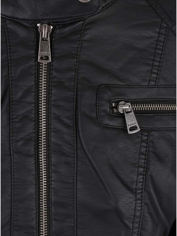 ONLY Черно дамско кожено яке ONLY Bandit