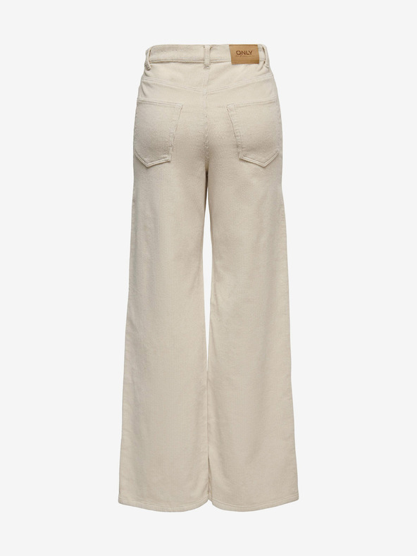 ONLY Бежови дамски панталони от велур с широки крачоли ONLY Hope
