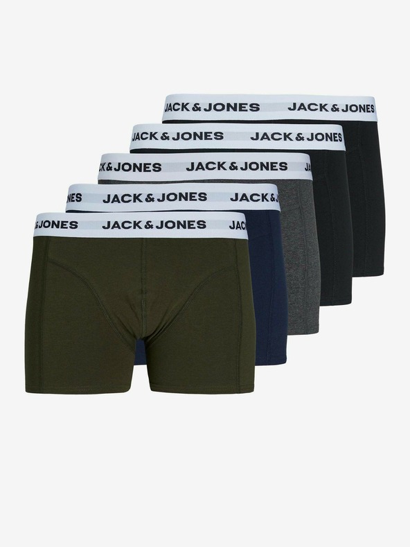 Jack & Jones Комплект от пет боксерки Jack & Jones в каки, синьо, сиво и черно