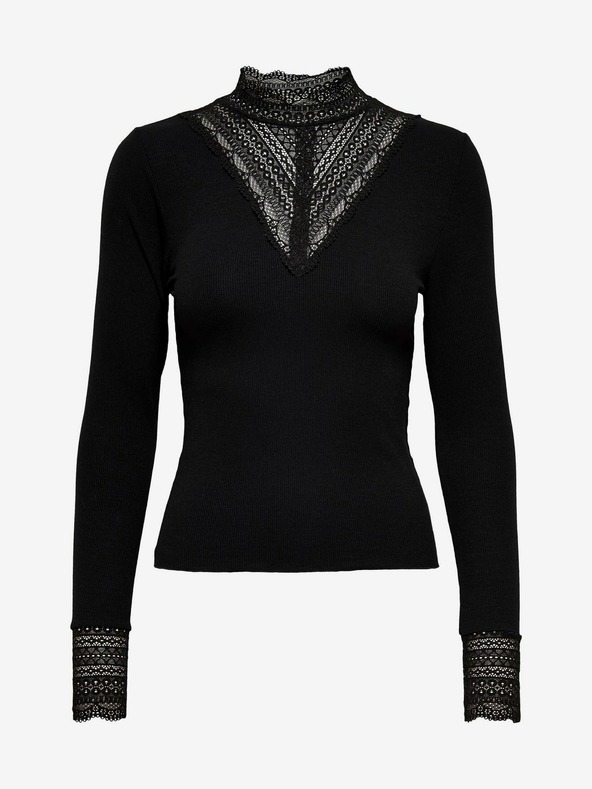 ONLY Черен топ с дантела ONLY Tilde