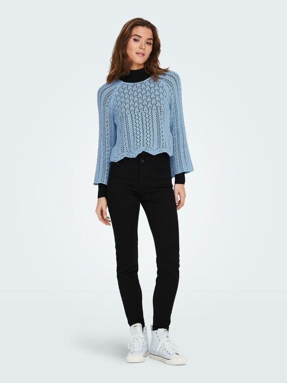 ONLY Син дамски пуловер с изрязани ръкави ONLY Nola