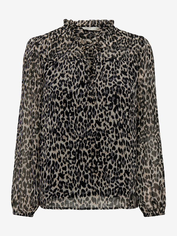 ONLY Бежово-черна дамска шарена блуза ONLY Ditsy