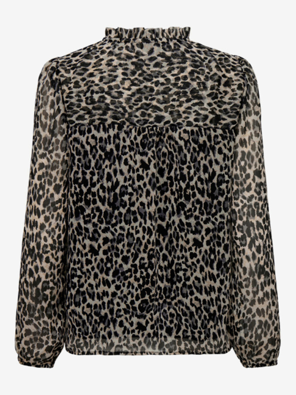 ONLY Бежово-черна дамска шарена блуза ONLY Ditsy