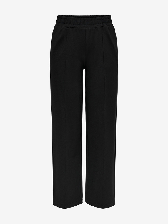 ONLY Черни дамски панталони с широки крачоли ONLY Pop