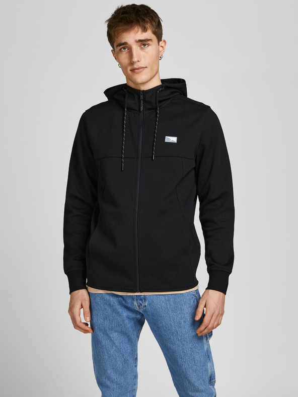 Jack & Jones Черна мъжка суичър с цип Jack & Jones Air
