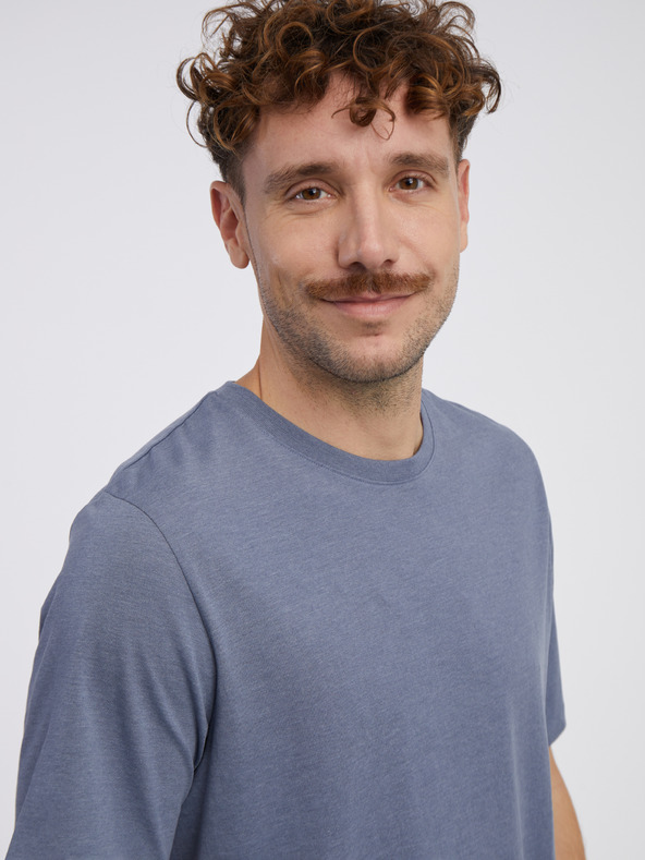 Jack & Jones Синя мъжка риза на райета Jack & Jones Organic