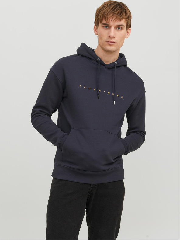 Jack & Jones Тъмно синя мъжка качулка Jack & Jones Star