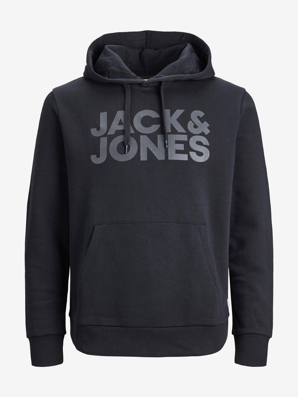 Jack & Jones Черна мъжка блуза с качулка Jack & Jones Corp