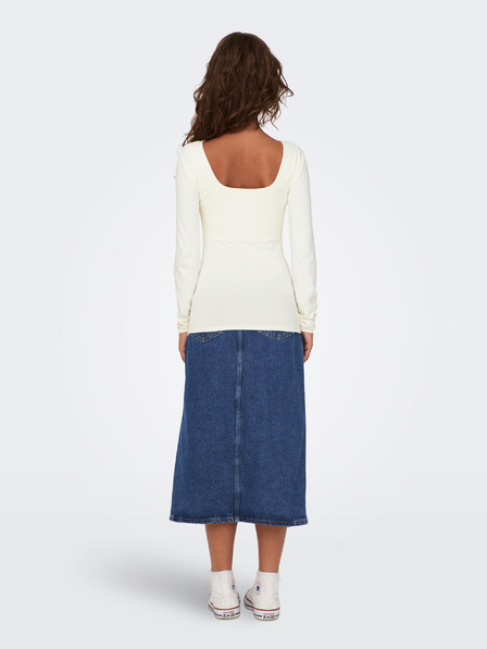 ONLY Кремава дамска основна тениска с дълъг ръкав ONLY Lea