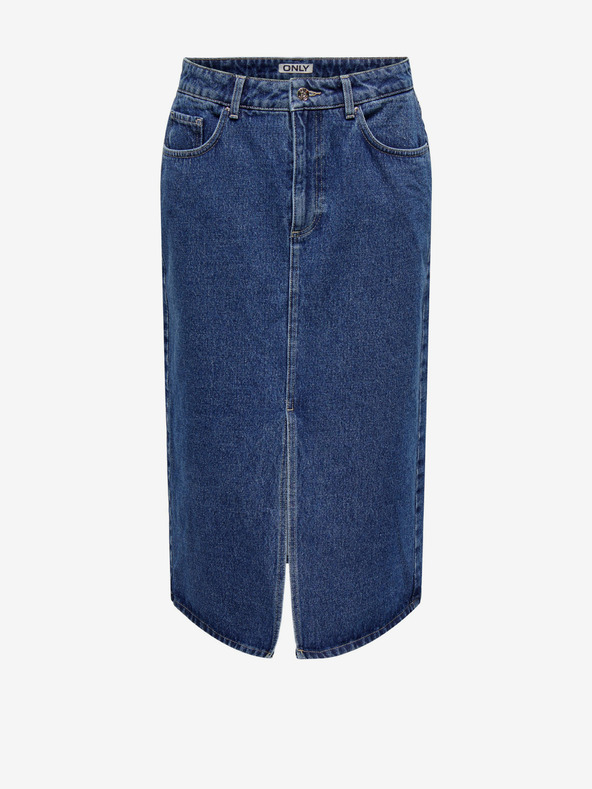 ONLY Синя дънкова миди пола за жени ONLY Bianca