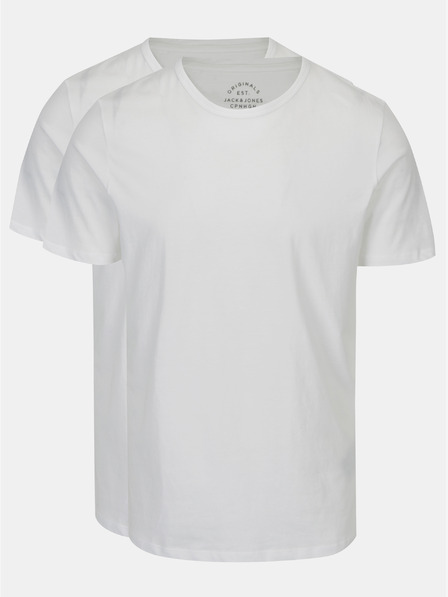 Jack & Jones Комплект от две бели мъжки тениски с къс ръкав Jack & Jones Basic