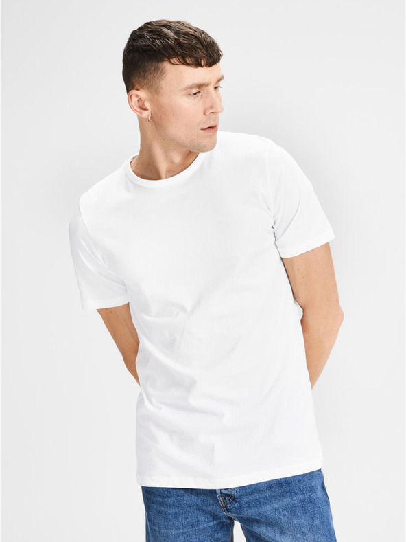 Jack & Jones Комплект от две бели мъжки тениски с къс ръкав Jack & Jones Basic