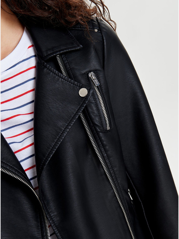 ONLY Черни дамски кожени обувки с извивки ONLY Gemma