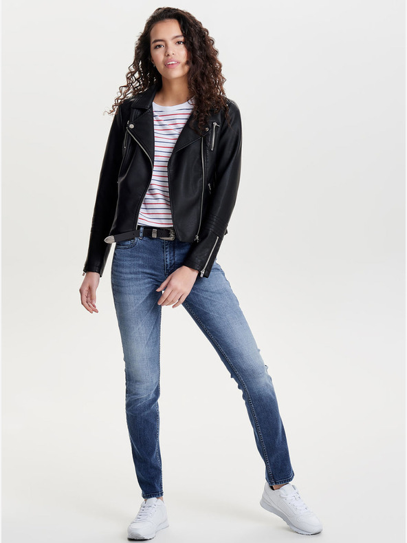 ONLY Черни дамски кожени обувки с извивки ONLY Gemma