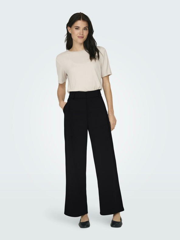 Jacqueline de Yong Черни дамски панталони с широки крачоли JDY Geggo